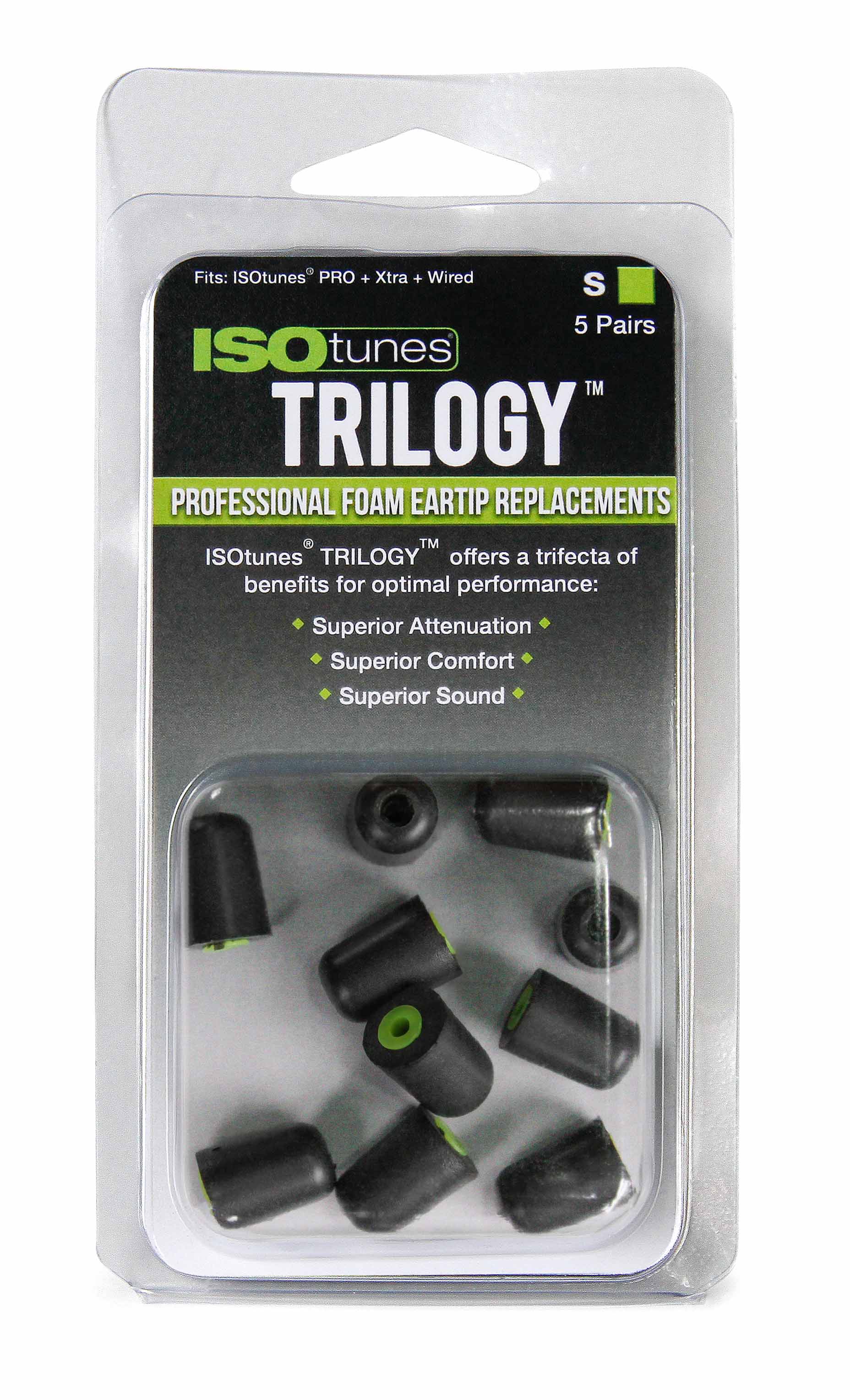TRILOGY™ Tall Foam Replacement Eartips (5 pair pack) - Image 3
