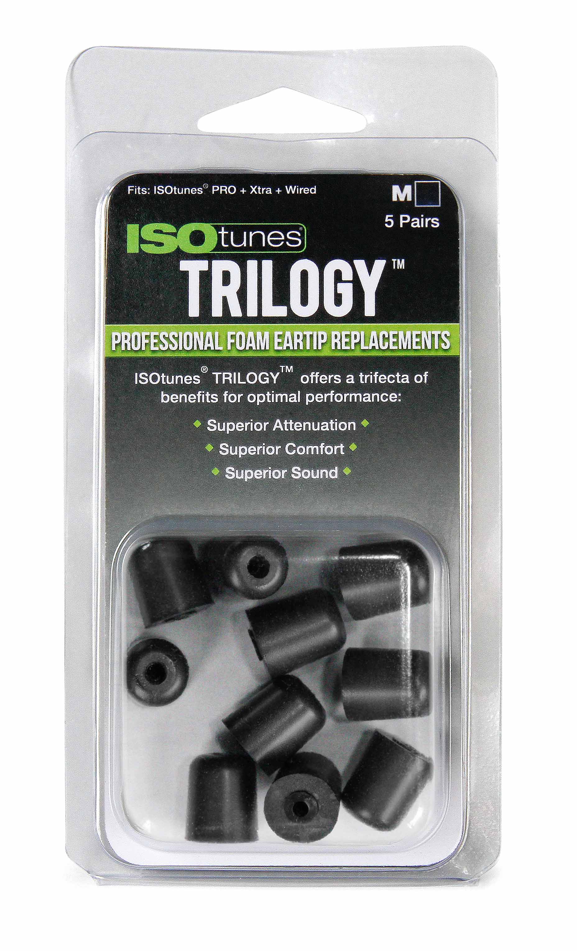 TRILOGY™ Tall Foam Replacement Eartips (5 pair pack) - Image 5