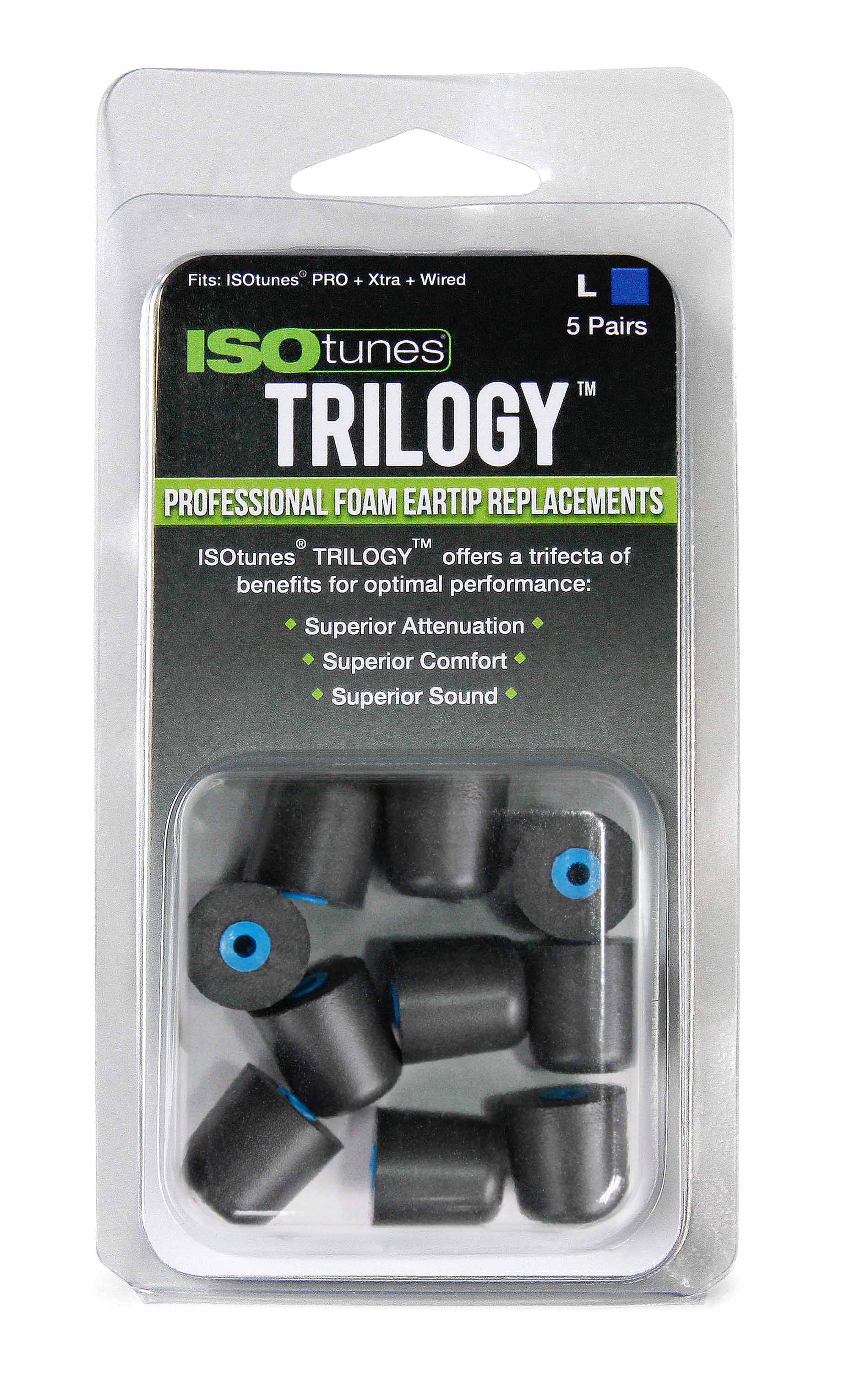 TRILOGY™ Tall Foam Replacement Eartips (5 pair pack) - Image 7