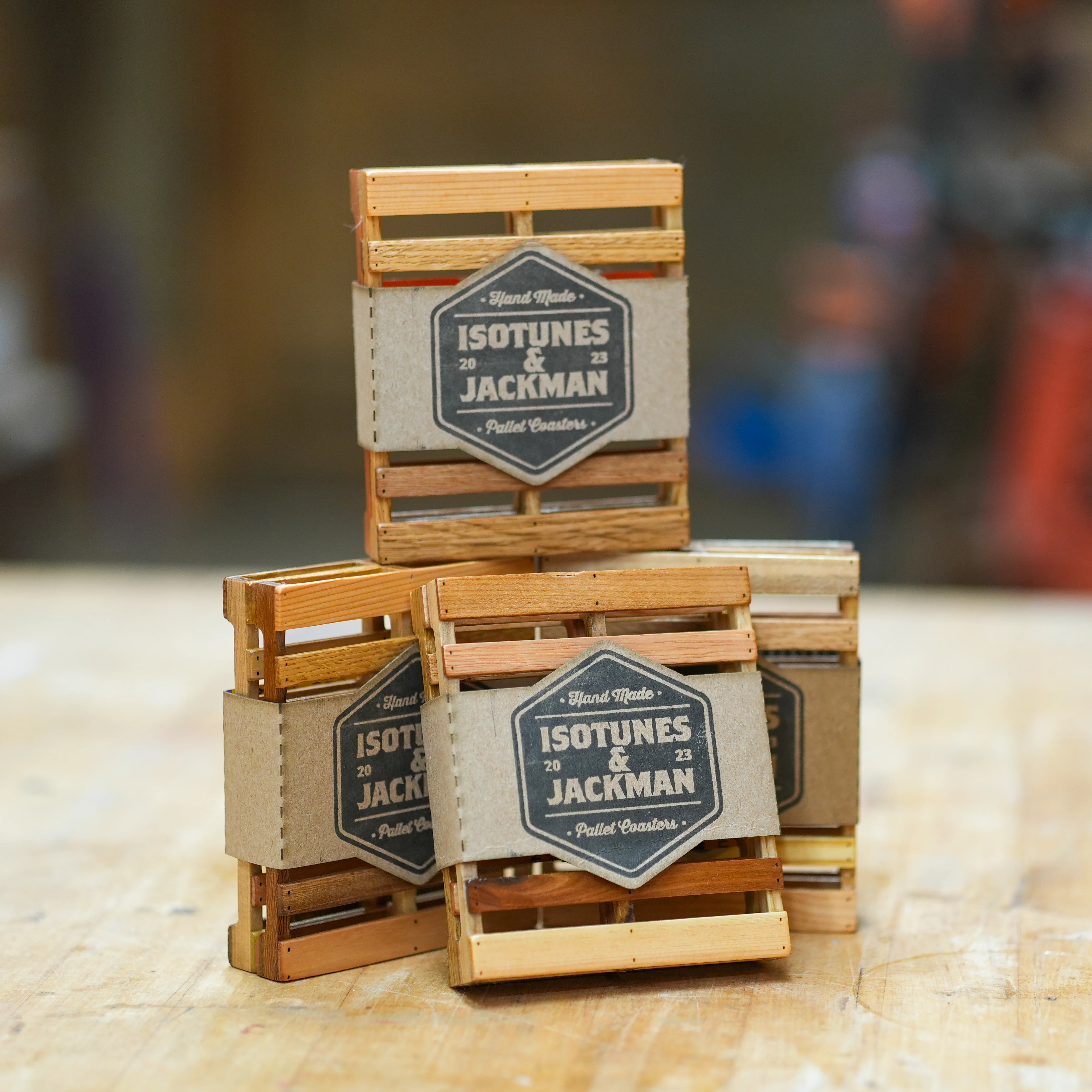 Jackman Works x ISOtunes Mini Pallet Coasters (2 pack) - Image 2