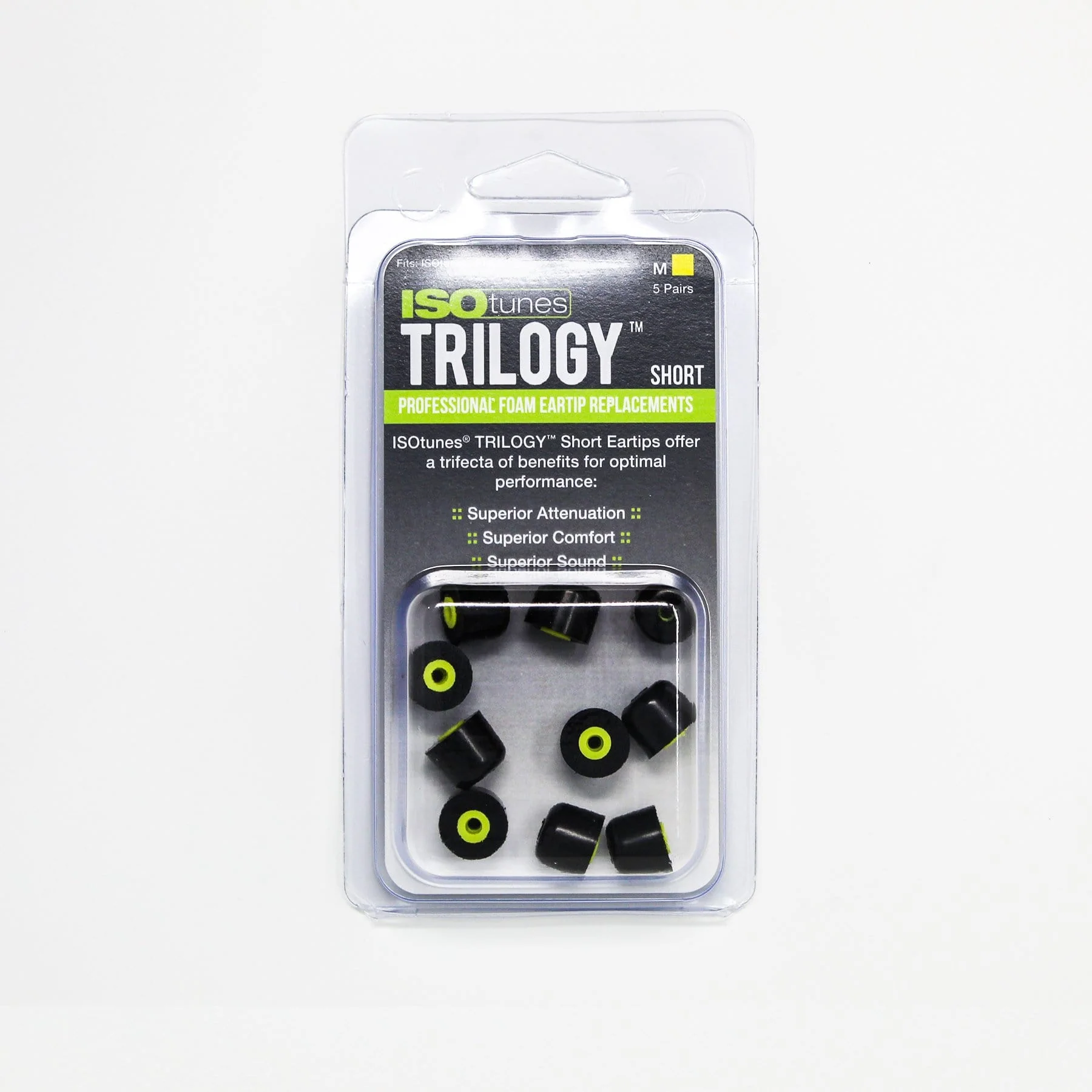TRILOGY™ Short Foam Replacement Eartips (5 Pair Pack) - Image 3